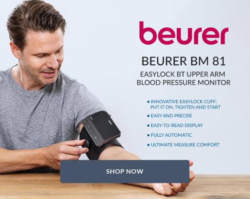 Beurer Upper Arm Blood Pressure Monitor with EasyLock Cuff and